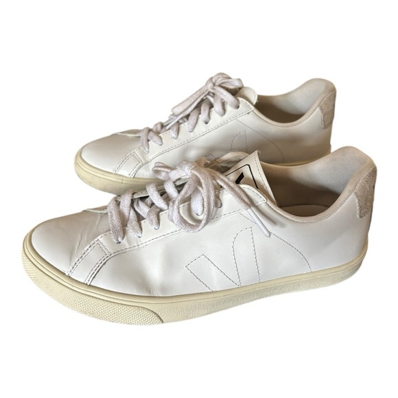 VEJA Esplar Leather Logo Sneakers White Women’s Size 7 - Picture 1 of 11